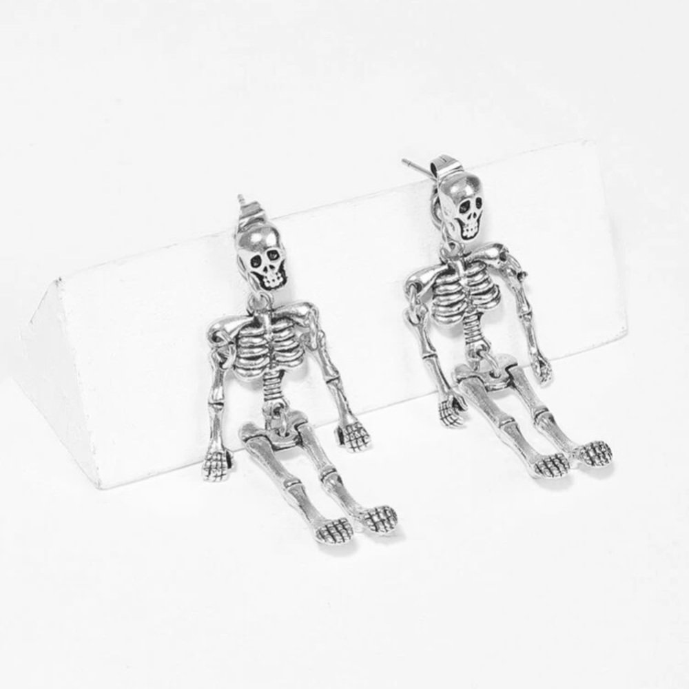 Skeleton Shaped Drop Earrings